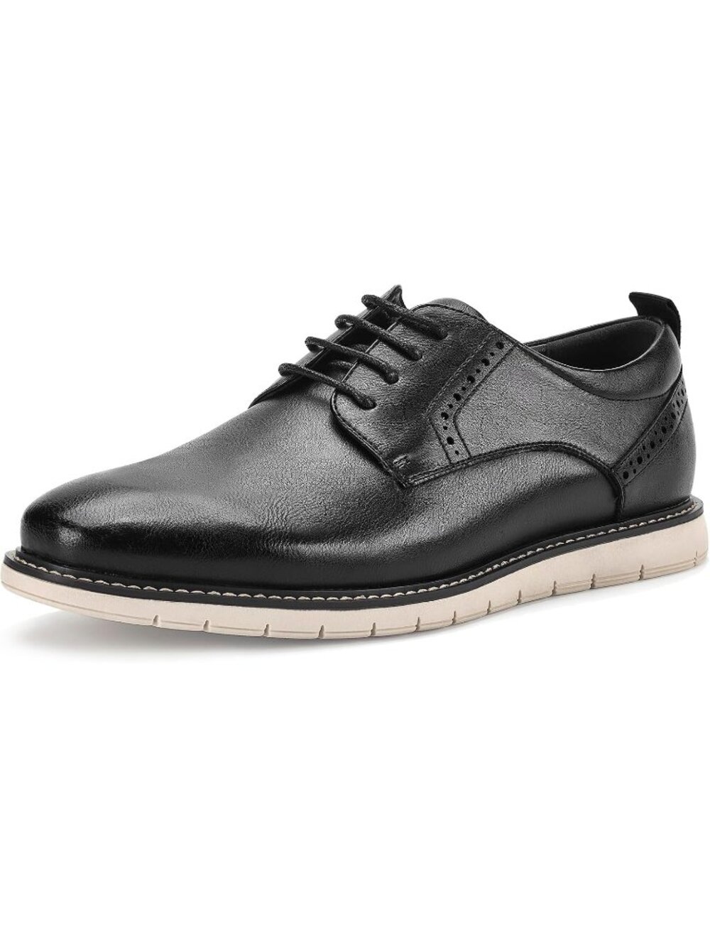 Men's Black Wingtip Casual Leather Lace Up Fit Brogue Oxford Office Dress Shoes